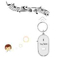 Whistle Controlled Key Finder with LED Light - White