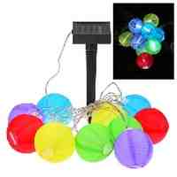 Solar Powered 10 LED Mini Colorful Lantern String Lights 