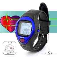 Digital Heart Rate Pulse Counter Watch - Blue 