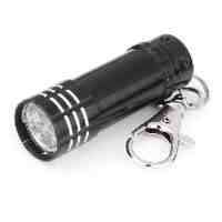 Portable 3-LED Mini Flashlight Keychain - Black