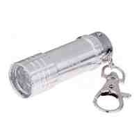 Portable 3-LED Mini Flashlight Keychain - Silver