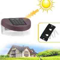 Solar Powered Outdoor 2-LED Wall Lamp Light - Brown 