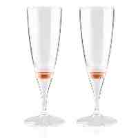 2Pcs Orange Light LED Champagne Glass Goblet Cup 