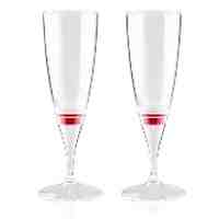 2Pcs Red Light LED Champagne Glass Goblet Cup 