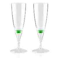 2Pcs Green Light LED Champagne Glass Goblet Cup 