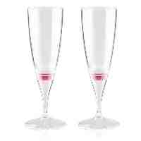 2Pcs Pink Light LED Champagne Glass Goblet Cup 