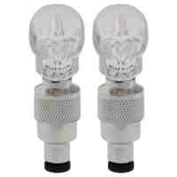 Skull Head Shape LED Flashing Light Valve Sealing Cap White