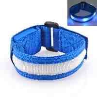 LED Flashing Light Safely Walking and Running Nylon Wristband - Blue