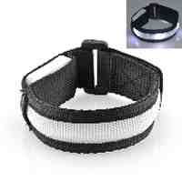 LED Flashing Light Safely Walking and Running Nylon Wristband - Black