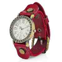 Cool Stylish Leather Dial Wrist Watch