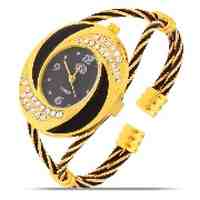 Women's Bangle Bracelet Wrist Watch Quartz Crystal Encrusted