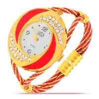 Women's Bangle Bracelet Wrist Watch Quartz Crystal Encrusted