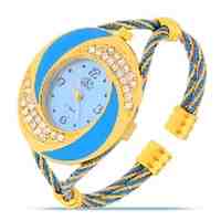 Women's Bangle Bracelet Wrist Watch Quartz Crystal Encrusted