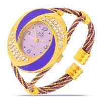 Women's Bangle Bracelet Wrist Watch Quartz Crystal Encrusted