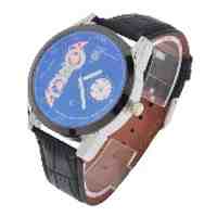 Men's Fashionable Gear Watch Leather Band Wristwatch