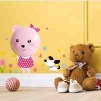 DIY Bear Wall Lamp Light Control Wall Stickers LED Light