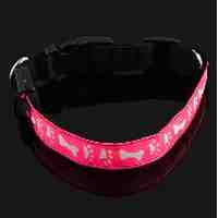 Cute Carton Paw Bone Pattern LED Flashing Pet Dog Collar