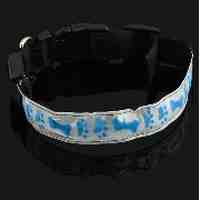 Cute Carton Paw Bone Pattern LED Flashing Pet Dog Collar