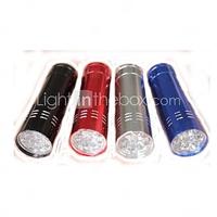 Mini Aluminum 9 LED Flashlight (80Lm3xAAA Random Color)