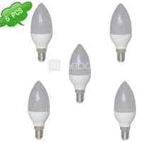 DUXLITE 5PCS C37 E14 8W 3000K Warm White CRI>80 15x2835SMD LED 720LM  (=Incan 60W)Light LED Candle Bulb (AC 85-265V)