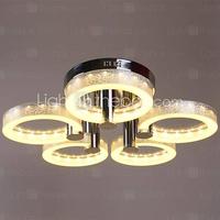 LED Acrylic Chandelier with 5 lights (Chrome Finish)