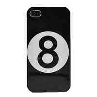 Black 8 Hard Skin Case for iPhone 4/4s