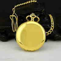 Men's Gold Alloy Quartz Pocket Watch