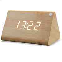 Shibaojia  LED Clock Wooden Clock Sound Control 