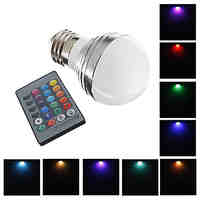 E27 3W High Power RGB Light LED Globe Bulb (220V)