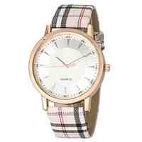 Women's Watch Fashion Plaid Pattern Band