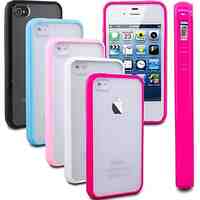 Frosted Back TPU Bumper Case for iPhone 4/4S (Assorted Colors)