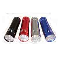 Mini Aluminum 9 LED Flashlight (80Lm3xAAA Random Color)