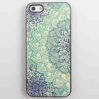 Blue Lotus Pattern Aluminum Hard Case for iPhone 5/5S