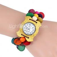 Women's Apple-Shaped Wooden Printing Bracelet Watch(1Pc)