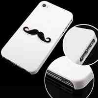 Mustache Pattern Black Frame Back Case for iPhone 4/4S