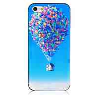 Balloon House Pattern Black Frame Back Case for iPhone 4/4S