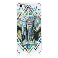 Elephant Pattern Black Frame Back Case for iPhone 5/5S