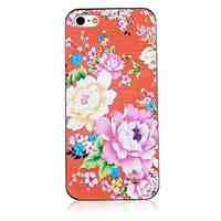 Peony Pattern Black Frame Back Case for iPhone 5/5S