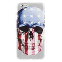 U.S flag and Skull Design Hard Case for iPhone 6