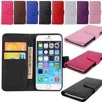 Wallet Card Holder PU Leather Case for iPhone 6 (Assorted Colors)