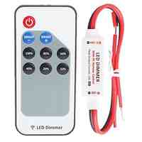 12A 1-Channel Mini LED RF Wireless Dimmer with Remote Control for Single Double Color Strip LED Light (DC 5~24V)