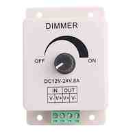 8A 1-Channel Led Knob-Operated Control Dimmer for LED Strip Lamp  (DC 12V-24V)