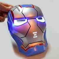 Cool Luminous LED Iron Man Mask for Halloween(BlueRed)