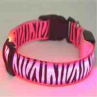 The Zebra style Flashing led dog collar(Assorted SizesColors)