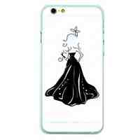 Girl Wearing Dress Pattern Transparent Back Cover Case for iPhone 6