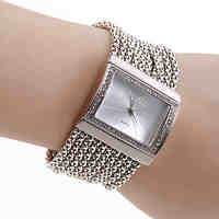 Women's Watch Czechic Diamond Dial Silver Bracelet