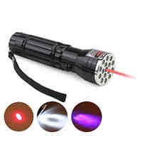 15 LED  1 Laser  UV Aluminum Flashlight