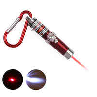 2 in 1 Red Laser LED Keychain - Red