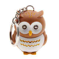 Cartoon Owl LED Light with Sound Effects Keychain