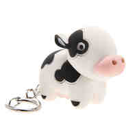 Cartoon Cow LED Light with Sound Effects Keychain